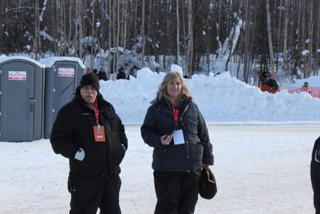 Sean and April Gilchrist of Midnight Sun Decals Iditarod 2023 Restart in Willow